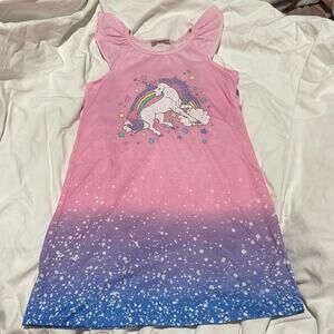 Bmagical 8 unicorn nightgown euc flame retardant ombre pink to blue fade